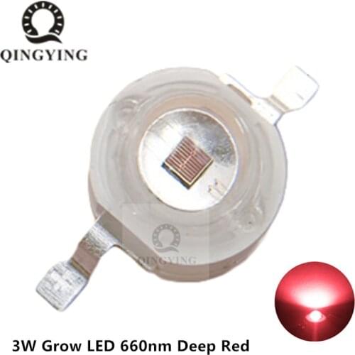 20pcs-200pcs High Power LED Chip 3W Grow LED 660nm Deep Red SMD Diode COB DIY Grow Light For Plant Fruit Growth