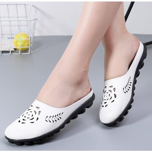 2021 Womens Shoes Made of PU Leather Comfortable Slip-on Loafer Shoes Women Damping Non-slip Flat Shoes Ladies Footwear