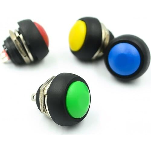 5PCS/LOT 12mm Waterproof Momentary Push button Switch OFF-(ON) Self Return