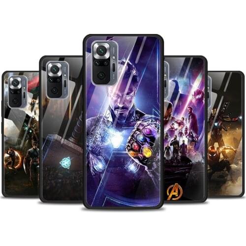 Iron Man Marvel Avengers Tempered Glass Cover For Xiaomi Redmi Note 10 10S 9 9T 9S 8T 8 9A 9C 8A 7 Pro Max Phone Case