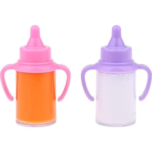 Baby Doll Feeding Bottles Disappearing Milk & Juice Feeder For Newborn Doll dollhouse nursery accessory