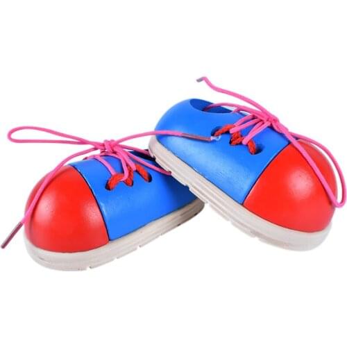 Cognitive Activities for Children Laces Children Tie Shoelaces Wooden Early Teaching Puzzle Creative Toddler Activity Learning