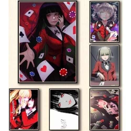 Designs Anime Kakegurui Whitepaper Posters Print Artwork Canvas Painting Funny Fancy Wall Art Sticker For Living Room Home Decor