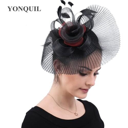Elegant Bridal Wedding Tulle Fascinator Headwear Floral Headdress Handmade Women Dinner Tea Hair Accessories Lady Chapeau Cap