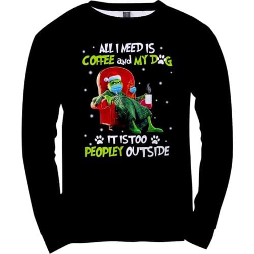 Grinch T Shirt Fashion Long Sleeve Men T-shirt Christmas Hat Graphic Printing Women Tee Shirt Cartoon Casual Boy Girl Tops