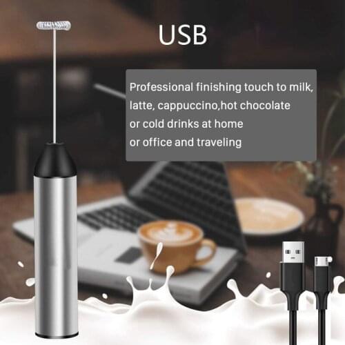 Hot Electric Handheld Milk Frother Blender with USB Charger Bubble Maker Whisk Mixer for Coffee Cappuccino Home Cafe