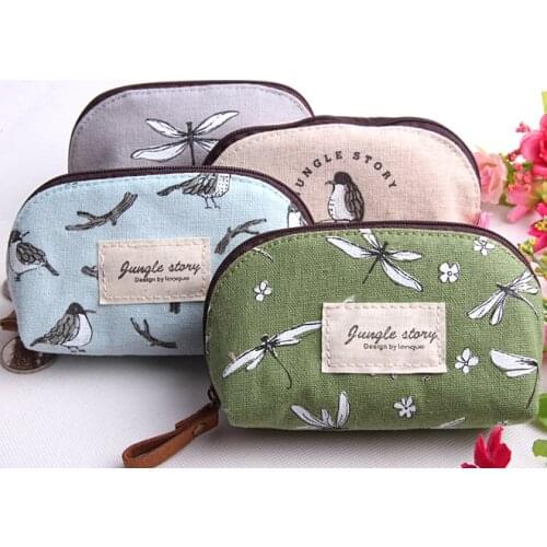 1PC Animal series coin bag Canvas portable wallet women purses Stationery Office bags Kids gift supplies (ss-1528)