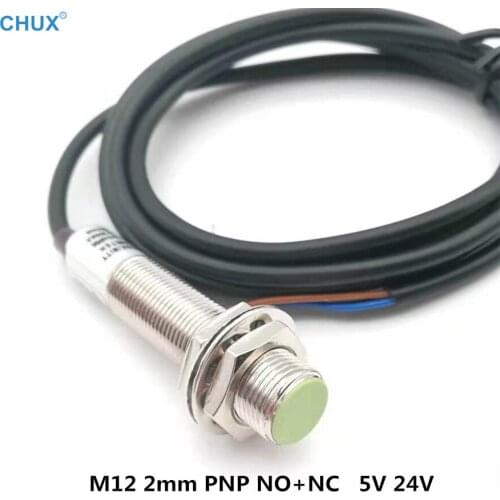 Inductive Proximity Sensor pnp m12 NO+NC Flush type 2mm Sensing Detect distance 4 wires IM12-2-DPC 5v 24VDC Cylinder Switch