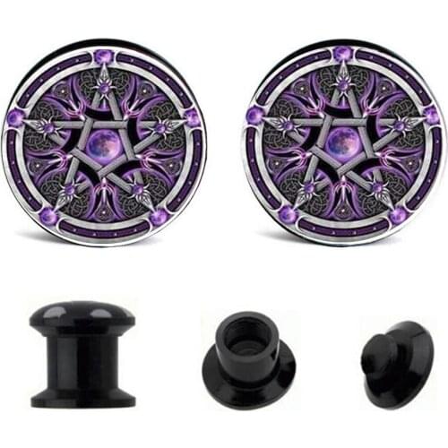 JUNLOWPY Black Acrylic Rustic Wood Moose Saddle Plug crylic Ear Plugs Set Mix Color Stretcher Expander Screwed Tunnels Gauge