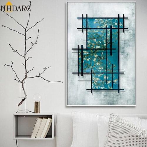 Exclusive Design of Van Gogh Almond Flowers Canvas Art Print Painting Poster, Wall Pictures For Living Room, Home Decor Cuadros