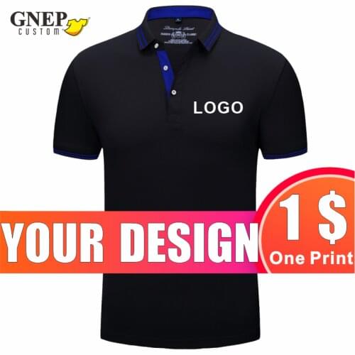 Summer Mens Casual Polo Shirt Custom Korean Version Of The Lapel Short-Sleeved Shirt Embroidered Logo Simple Solid Color Shirt