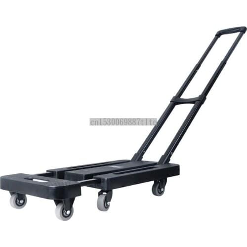 Small Cart Folding Portable Trolley Car Household Flat Trolley Truck Pulling Cargo Trailer