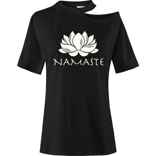 Fashion Women Clothing Namaste Print T-Shirt Women Top Short Sleeve Female Blusas Women Sexy Tops Harajuku Streetwear Tee