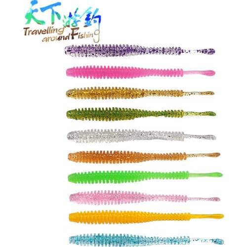 TAF 12Pcs Soft Bait 4.8cm 0.4g Worm Bait Fishing Lure Peche Rockfish Swimbait Saltwater Pesca Artificial Bait Fishing Wobblers