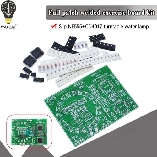 Smart Electronics Batch welding exercise board kit patch NE555 + CD4017 rotary lamp DIY skill training laboratory