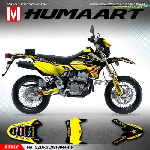 HUMAART Full Graphic Kit MX Decal for DRZ400SM DRZ400E DRZ 400 SM 1999 2000 2001 2002 to 2019 KLX 400R Style No.SZDRSE9919044-HR