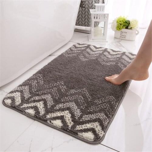 The New Thickened Gradient Flocking Carpet Door Mats Home Bathroom Entrance Bedside Bedroom Kitchen Absorbent Non-slip Mat