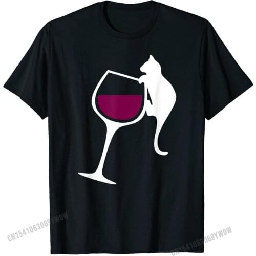 Ornery Cat Tipping Wine Glass T Shirt Funny Crazy Cat Gift Fitness Tight Tshirts Popular Tops T Shirt Cotton Men Casual