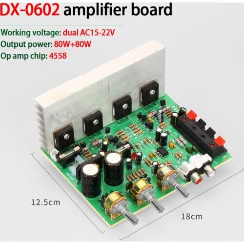 KYYSLB 0602 80W*2 Dual AC15-22V 2.0 Stereo Power Amplifier Board High Power DIY Speaker Amplifier Board