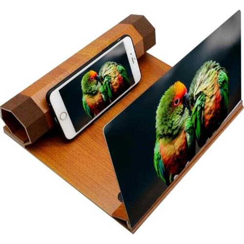Rolled-up 12 inch High quality and durable solid wood Mobile Phone Screen Magnifier Video Amplifier Smartphone Stand Enlarge