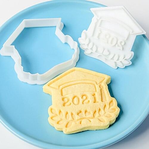 Congratulation Graduation Biscuit Mold Cookie Cutters Cookie Stamp Fondant Cake Mold Sugarcraft Decorating Tools for Graduation