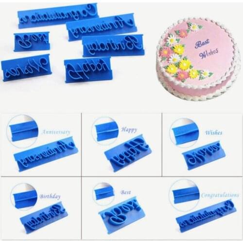 6Pcs DIY Mold Decor Alphabet Number Letter Impress Set Cake Cookie Biscuit Stamp Embosser Cutter Gift Cake Tools