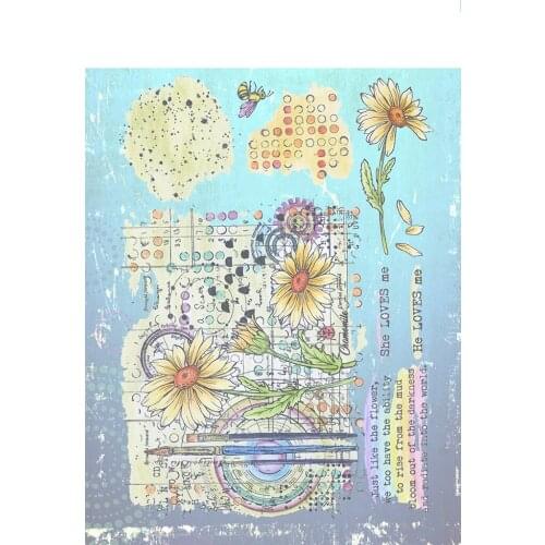 Text flower background Transparent Clear Silicone Stamp/Seal for DIY scrapbooking/photo album Decorative clear stamp M1370