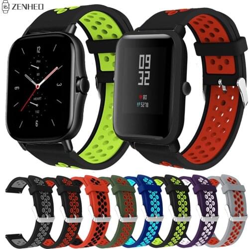 20mm Silicone Strap For Xiaomi Huami Amazfit Bip/GTS 2 GTS2 Watch Band Replacement Watchband For Huawei Honor Magic Watch 2 42mm