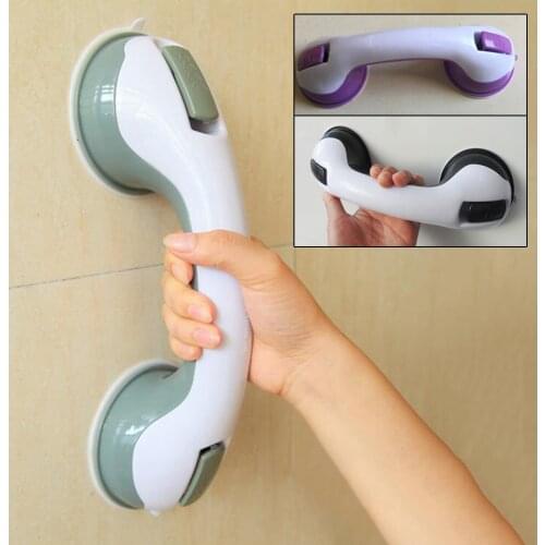 1pcs 12'' Inch Bathroom Grip Handle Shower Tub Suction Cups Grab Bar Handle Support Safety Strong Mount Grab Bar Support