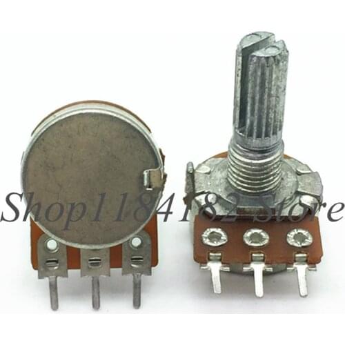 Potentiometer Knob WH148-1A B1K 2K 5K 10K 20K 50K 100K 500K 1MOhm 3pin 20mm Shaft With Nut 3 Terminal Linear Taper Rotary switch