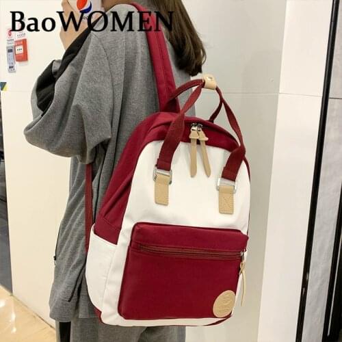 BaoWomen 2020 Backpack Women Backpack Solid Color Women Shoulder Bag Fashion School Bag For Teenage Girls School Backpacks