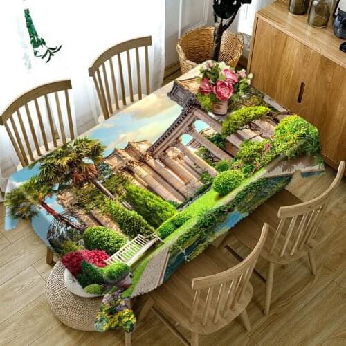 Picnic Tablecloth rectangular Waterproof 3D Table cloth Coffee round table Cover Home Decor Customized size Pillowcase