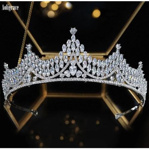 Western 3A Cubic Zirconia Tiaras and Crowns for Women Wedding Bride Sweet 16 Birthday Prom Party Pageant Hair Accessories