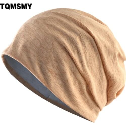 TQMSMY Womens Beanies Spring Thin Soft Hat Ladies Casual Soft Bonnet Gorras Fashion Breathable Summer Skullies Beanies Cap E124
