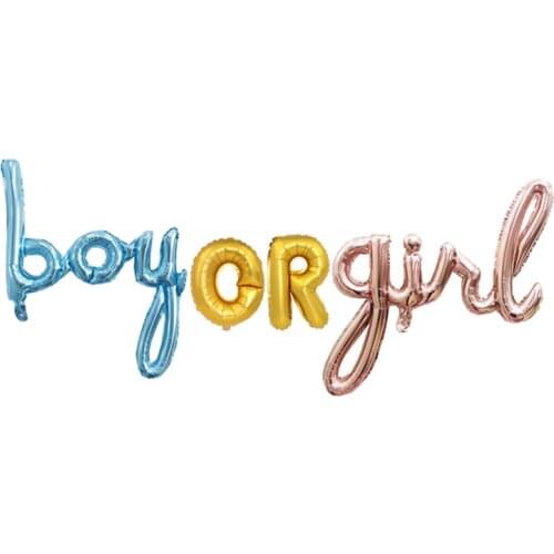 3pcs/set English Letter Boy or Girl Foil Balloon Aluminum Baloon Kids Gender Reveal Baby Shower Birthday Party Garden Decoration