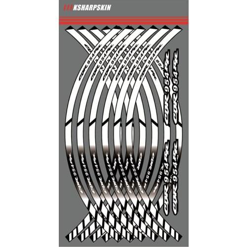High quality Motorcycle12 strip Wheel Hub Tire Outer Rim Sticker Stripe Wheel Reflective Decals FOR HONDA CBR954R cbr 954r