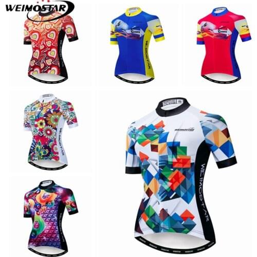 Weimostar 2019 Team Cycling Jersey Women Short Sleeve Bike Jersey Top Summer Racing Sport Bicycle Jersey Shirt Maillot Ciclismo
