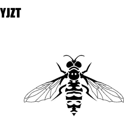 YJZT 20CM*12.2CM Lifelike Honey Bee Delicate Original Vinyl Decal Cool Car Sticker Black/Silver C19-0689