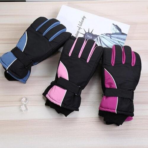 Winter Outdoor Sports Skiing Gloves Women Riding Cotton Plush Keep Warm Knitting Tactics Female Cycling Windproof Ski Gloves L38