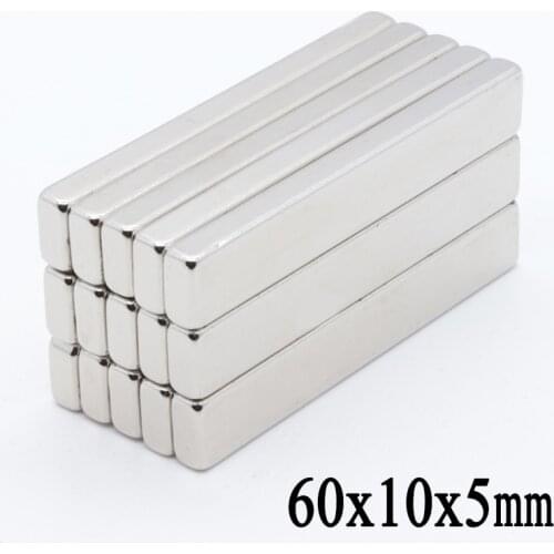 20pcs 60x10x5mm N35 Mini Super Strong Block Magnets 60x10x5mm Rare Earth Permanet Craft Neodymium Magnet 60*10*5mm