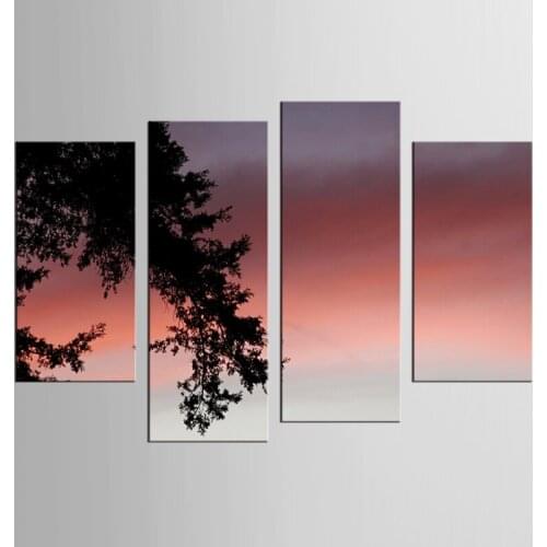 4 Pieces/set Sunset Red Afterglow Wall Art For Wall Decor Home Decoration Picture Paint on Canvas Print Canvas Painting Unframed