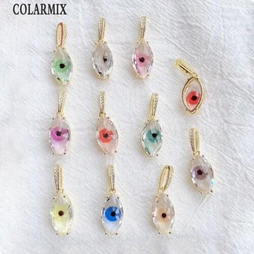 6 Pieces eyes pendant Crystal Style Pendant Accessories Necklace making51295