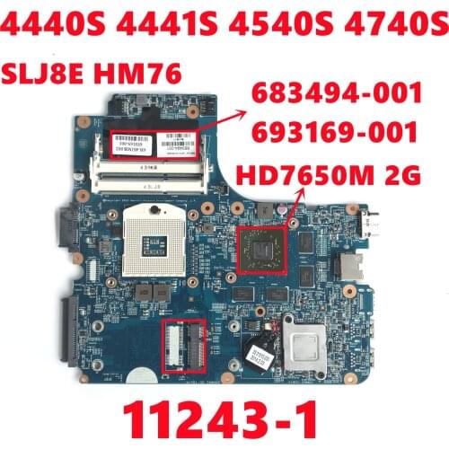 683494-001 683494-501 683494-601 693169-001 For HP ProBook 4440S 4441S 4540S 4740S Laptop Motherboard 11243-1 W/ 216-0833002 GPU