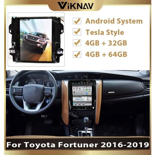 Android GPS navi vertical screen DVD player FOR-Toyota Fortuner 2016-2019 car radio multimedia player MP3 player auto navi video