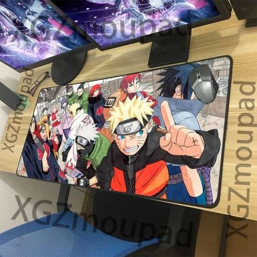 XGZ Large Landscape Mouse Pad Black Lock Edge Anime Naruto Sakura Computer Table Mat Rubber Non-slip Custom Personality Coasters