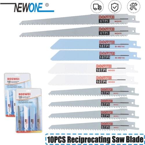 10 pcs/set Jig Saw Blades Reciprocating Saw Multi Cutting For Wood/Metal/PVC Tube Saber Saw Handsaw Power Tools Accessories
