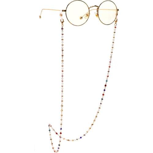 Chain For Mask Women Chains For Mask Necklace Glass Jewelry Letter Choker Colorful Fashion Collares Necklaces Sunglasses