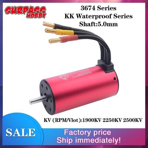 Hot SURPASSHOBBY Waterproof 3674 Brushless Motor 5.0mm 1900KV 2250KV 2500KV for RC 1/10 1/8 Drift Racing Off-road Car
