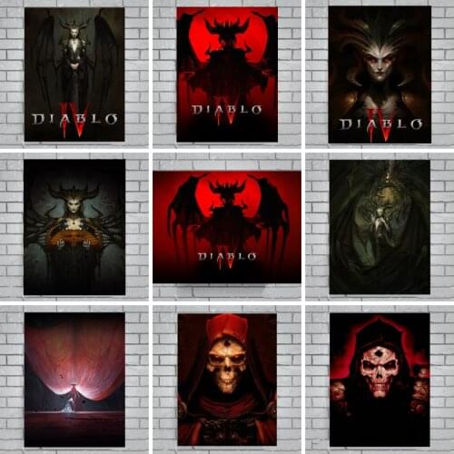 Diablo IV Game Poster Anime Poster Canvas Painting Live Room Wall Stickers Painting Bedroom Wall Decor Home Decoration Painting