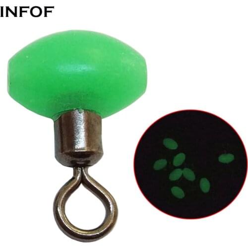 INFOF 100 pieces/lot 3 Way Fishing Swivels Luminous Bass Fishing Tackle Gear Sea Rock Carp Fishing Connector Fish Hook